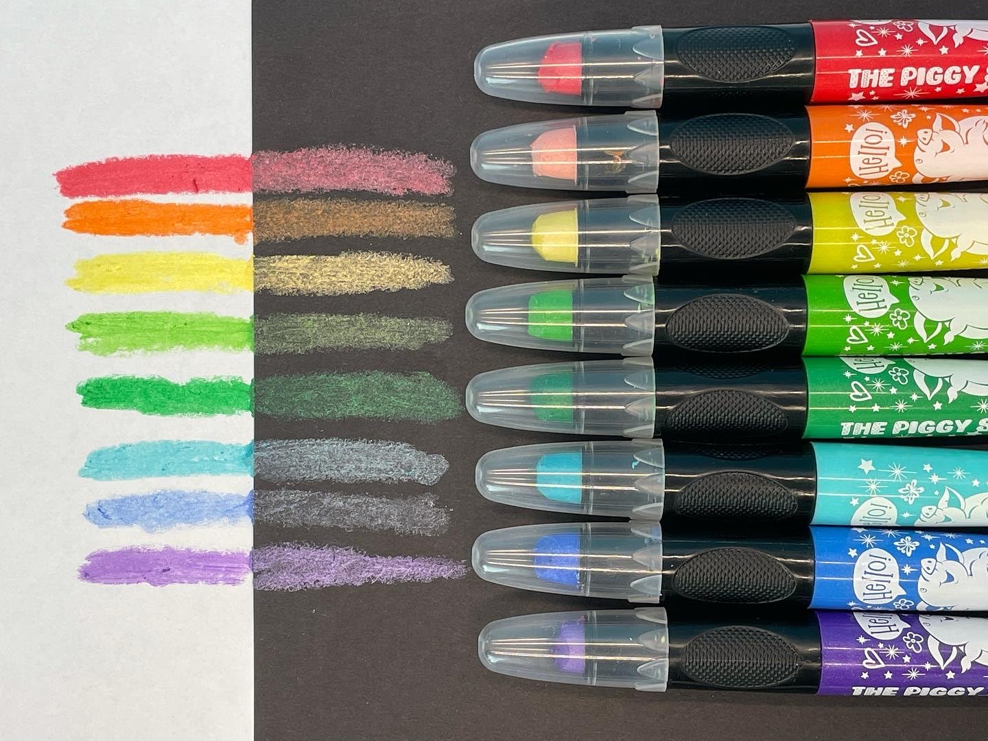 The Piggy Story Glitter Gel Crayons, Set of 12 Crayons in Animals Around the World Design