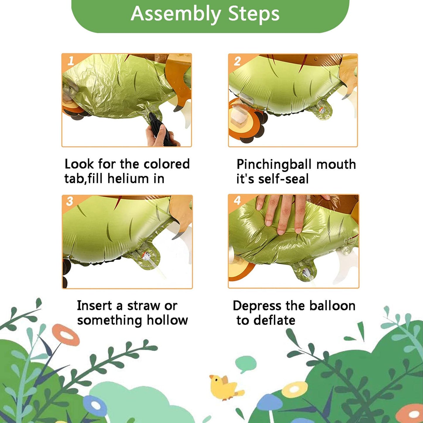 Dinosaur Birthday Party Supplies, Dinosaurs Party Decorations 4 Year Old Foil Balloons for Boys and Girls,Include Balloons, Foil Balloons,Banner,Cake