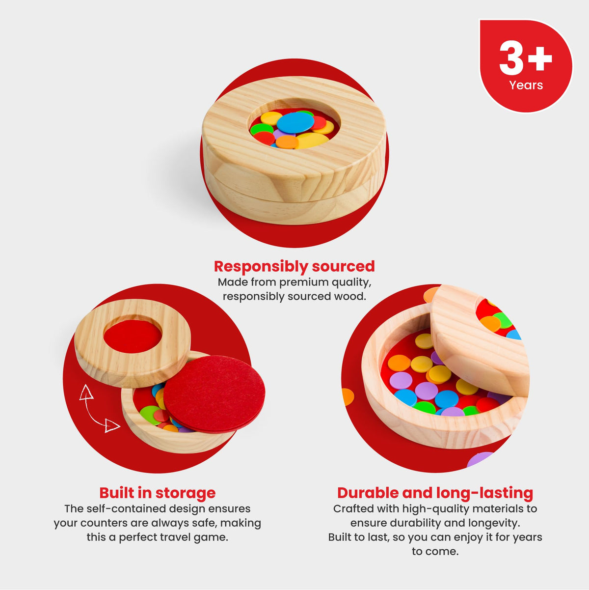 Bigjigs Toys, Tiddlywinks Game, Wooden Toys, Tiddly Winks, Board Games, Travel Games for Kids, Pocket Money Toys, Traditional Games, Board Games for