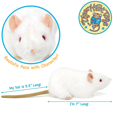 TigerHart Wylie The White Rat - 7 Inch Stuffed Animal Plush