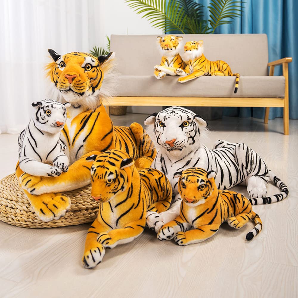 TONGMAN TONGMANSimulated Tiger Plush Toy - 23.6 inches (Including Tail Measurement) Cute Giant Tiger Plush Toy Tiger Plush Pillow Huggable Reptile