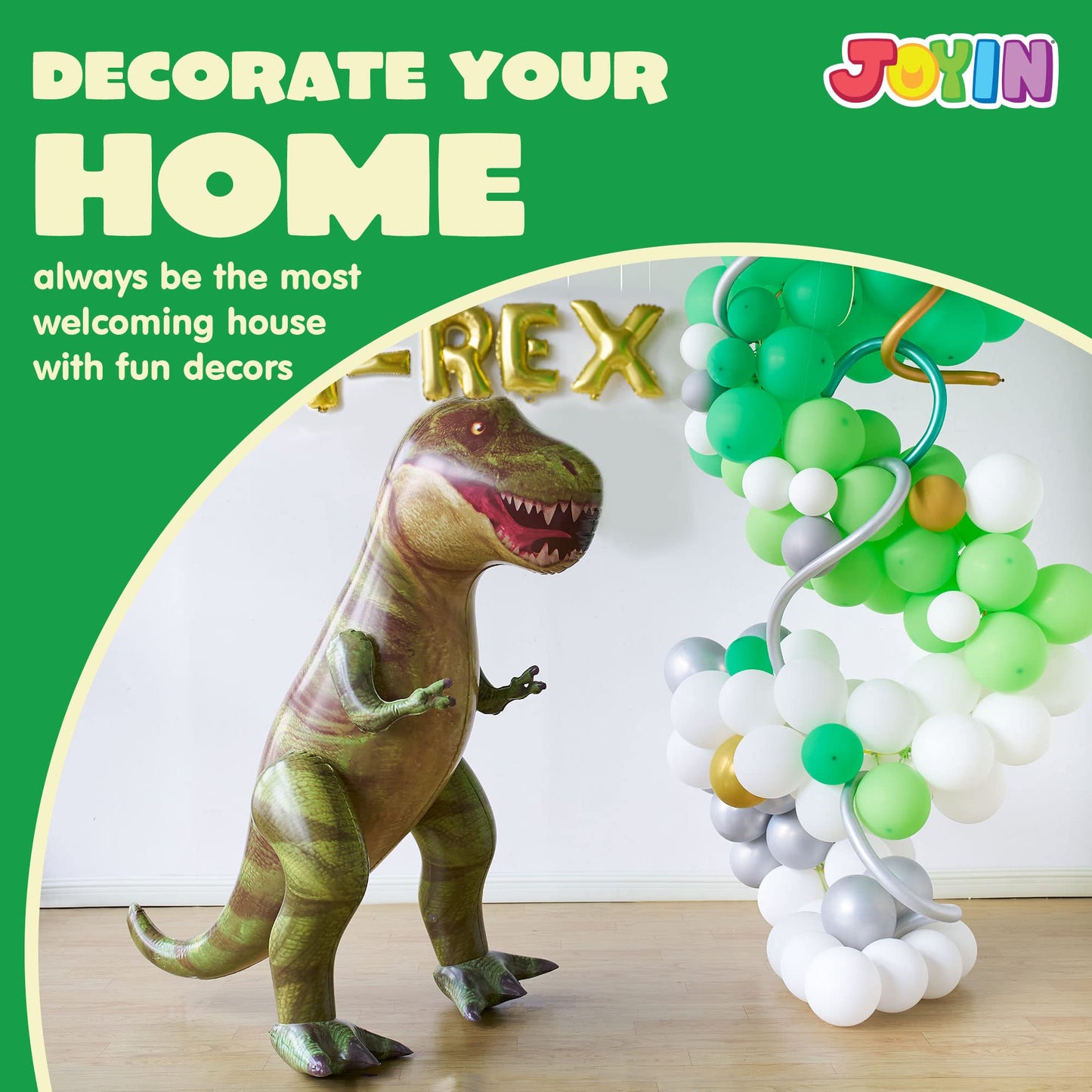 JOYIN 62” Giant T.rex Dinosaur Inflatable for Party Decorations, Birthday Party Gift for Kids and Adults, Dinosaur Pool Toys (Over 5Ft. Tall)