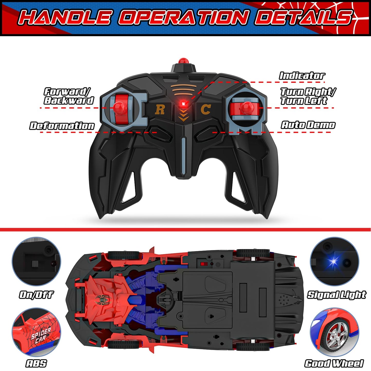 BLUEJAY Transform RC Cars for Boys 3-12, 2.4Ghz Remote Control Car