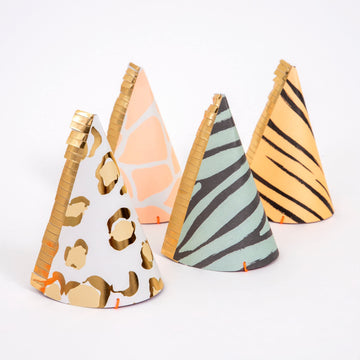 Meri Meri Birthday Party Hats, Pack of 8 Bright and Colorful Cone Birthday Hats for Kids & Adults, Cone Party Hats