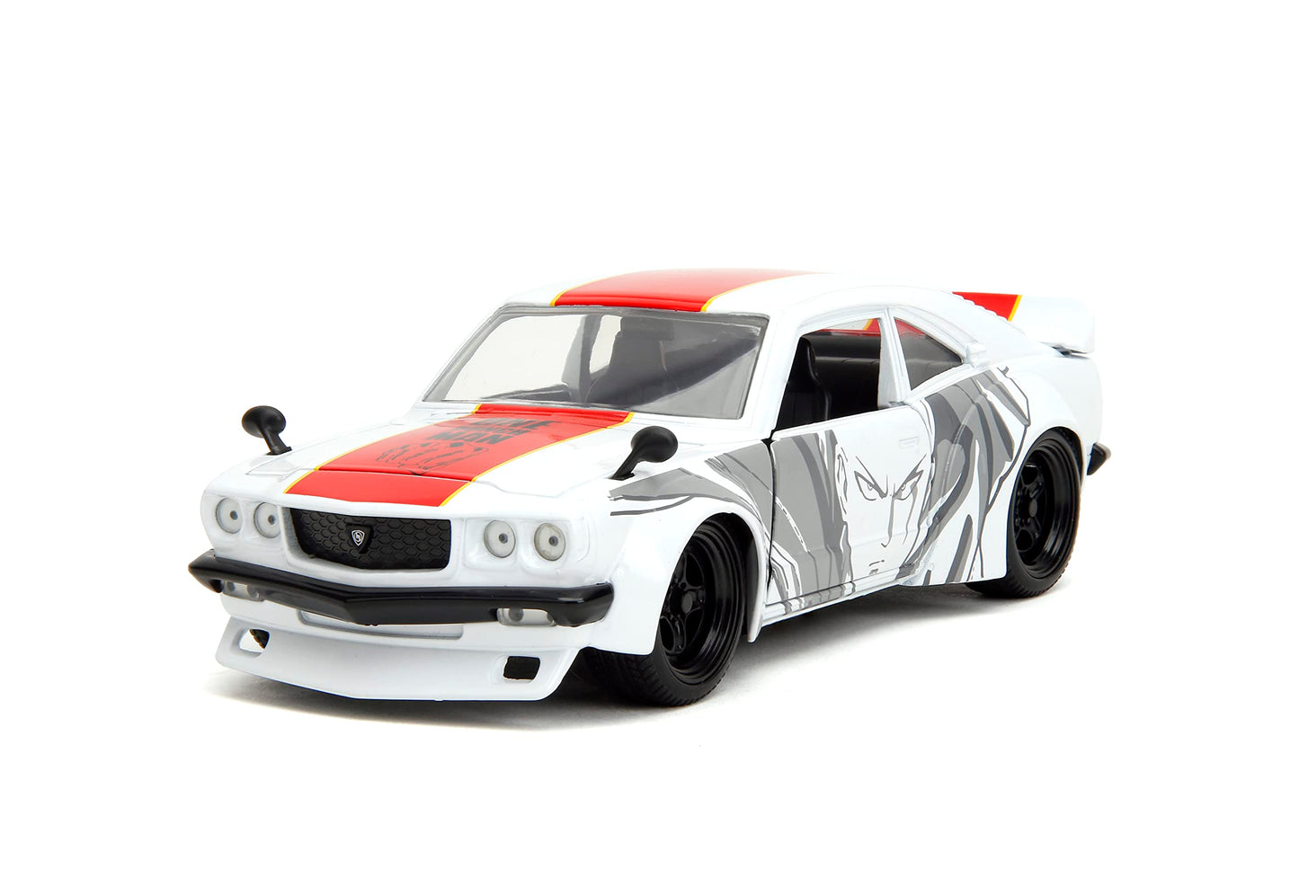 Jada One Punch Man 1:24 1974 Mazda RX-3 Die-cast Car & 2.75" Saitama Figure, Toys for Kids and Adults