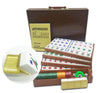 Chinese Mahjong X-Large 144 Numbered Acrylic Tiles 1.5" Large Gold Sparkle Tile with Carrying Travel Case Pro Complete Mahjong Game Set - (Mah Jong
