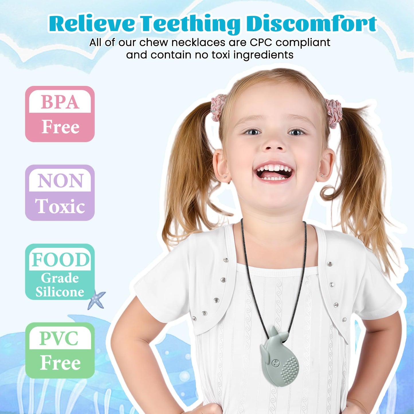 Suhunide Chew Necklaces for Sensory Kids - Specially Designed for Autism