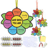 Fennoral 24 Pack God Says You are Sunflower Suncatcher DIY Craft Kit for Kids Religious Christian Bible Verse Hanging Window Ornaments Sunday School
