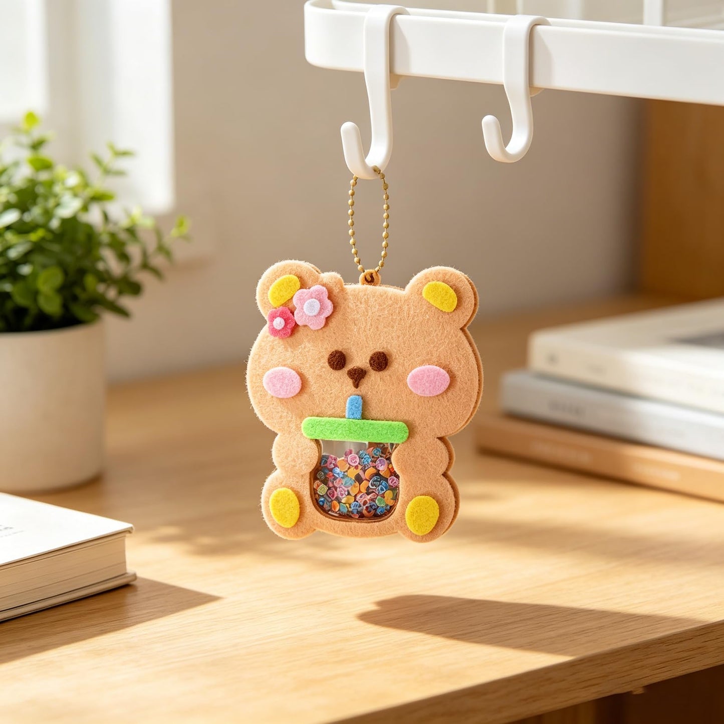 Oagminu 4Pcs DIY Felt Craft Kit Cute Animal Shaker Hanging Ornaments Creative Handmade for Boys & Girls Craft Set for Home Decoration & Party