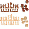 NiSotieb 2 in 1 Chess Pieces Wood Chess Pieces + Checker Pieces Without Board (3.5 inches)