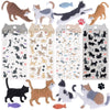 4 Sets of cat Felt Stickers Suitable for Adult and Children's Items Such as scrapbooks, Diaries, Craft and Art Magazines, Cute Stickers