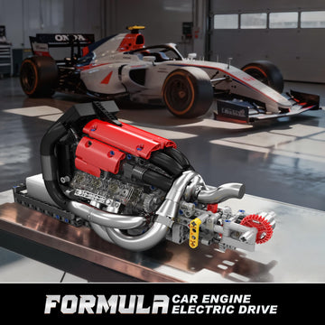 Mould King Racing Car Engine Building Kit, Build Your Own Engine Model Kit that Run, STEM Engineering & Physical Science Experiment Set with Battery