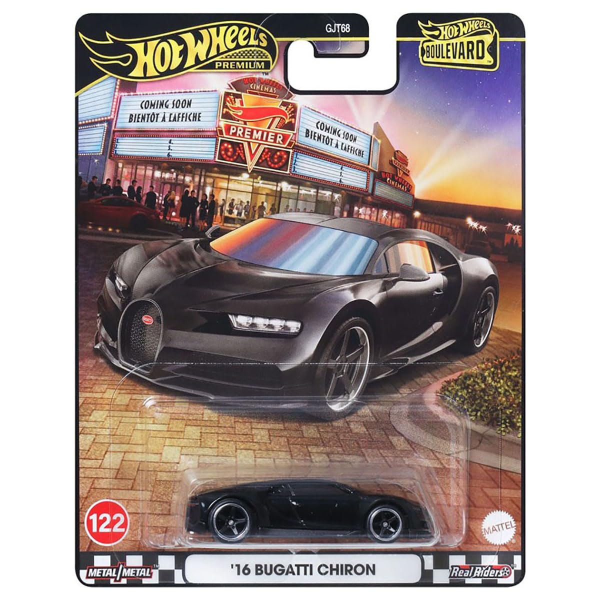 Hot Wheels Premium Boulevard - ’16 Bugatti Chiron - 1:64 Scale Diecast Car - Metal/Metal Body & Chassis, Real Riders Tires - Collectible Premium