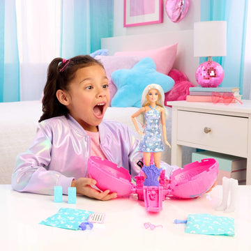 Barbie Team Roll and Reveal Pop Star Doll and Accessories