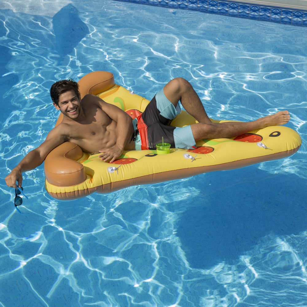 Ocean Blue Deluxe Pizza Slice Swimming Pool Float (2 Pack)