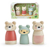 Tender Leaf Toys - Bear Tales - Wooden Dollhouse Add-on Dolls Playset, Figures of 3 Pcs Bear Family for Children - Inspires Endless Imaginative Play
