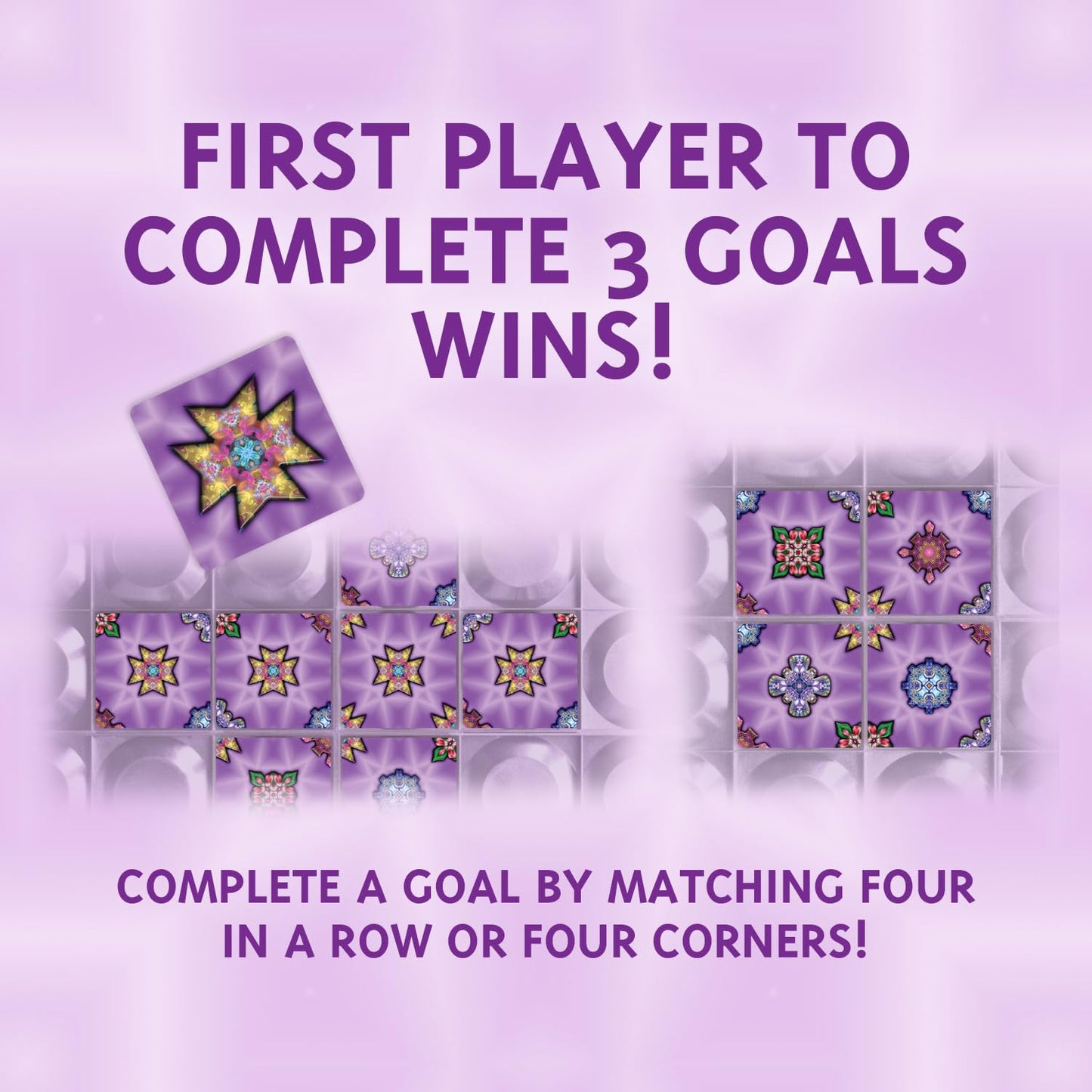 Four Corners Kaleidoscope Piece Placement Strategy Board Game with Pattern Matching Puzzle for Family Game Night Brain Teaser for Kids and Adults 1