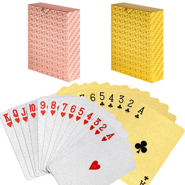 4 Decks Waterproof Playing Cards Plastic Poker Cards, Foil Poker Cards Novelty Poker Cards Waterproof Deck of Cards Tricks Tool Playing Card for Men