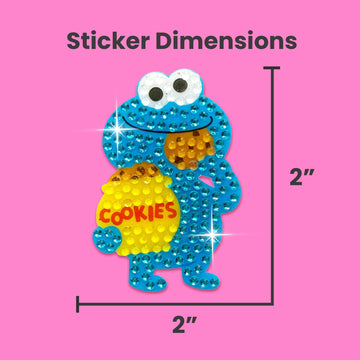 StickerBeans® Rhinestone Stickers x Sesame Street - Elmo and Friends 4-Pack, 2” x 2” Unique Sparkly Cut-to-Shape - Collecting, Trading, Laptops, Phone