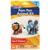 Creativity Street Pom Pon Animal Kit, Lion & Elephant, Assorted Sizes, 1 Kit Makes 2 Animals