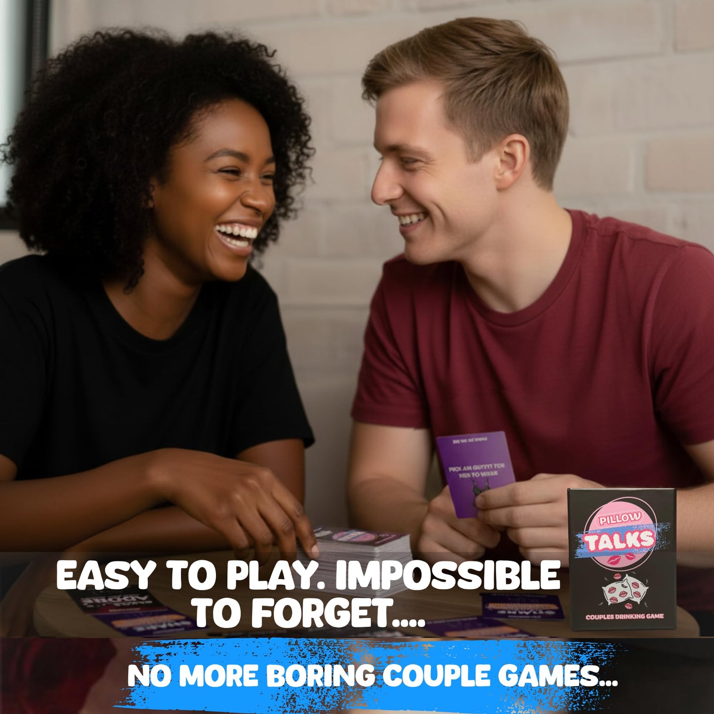 Pillow Talks Couple Game - Couples Drinking Game for Date Night - Fun Card Game for Couples - Romantic & Fun Gift for Valentine’s Day, Birthdays