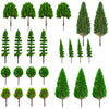 MOMOONNON 25pcs Model Trees Train Scenery Mixed Miniature Trees Artificial Wargame Fake Tree Model Railroad Diorama Supplies Scenery Landscape