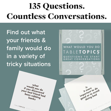 TableTopics What Would You Do Question Card Game - 135 Provocative Conversation Starter Cards for Parties with Adult Friends, Spark Lively Debates