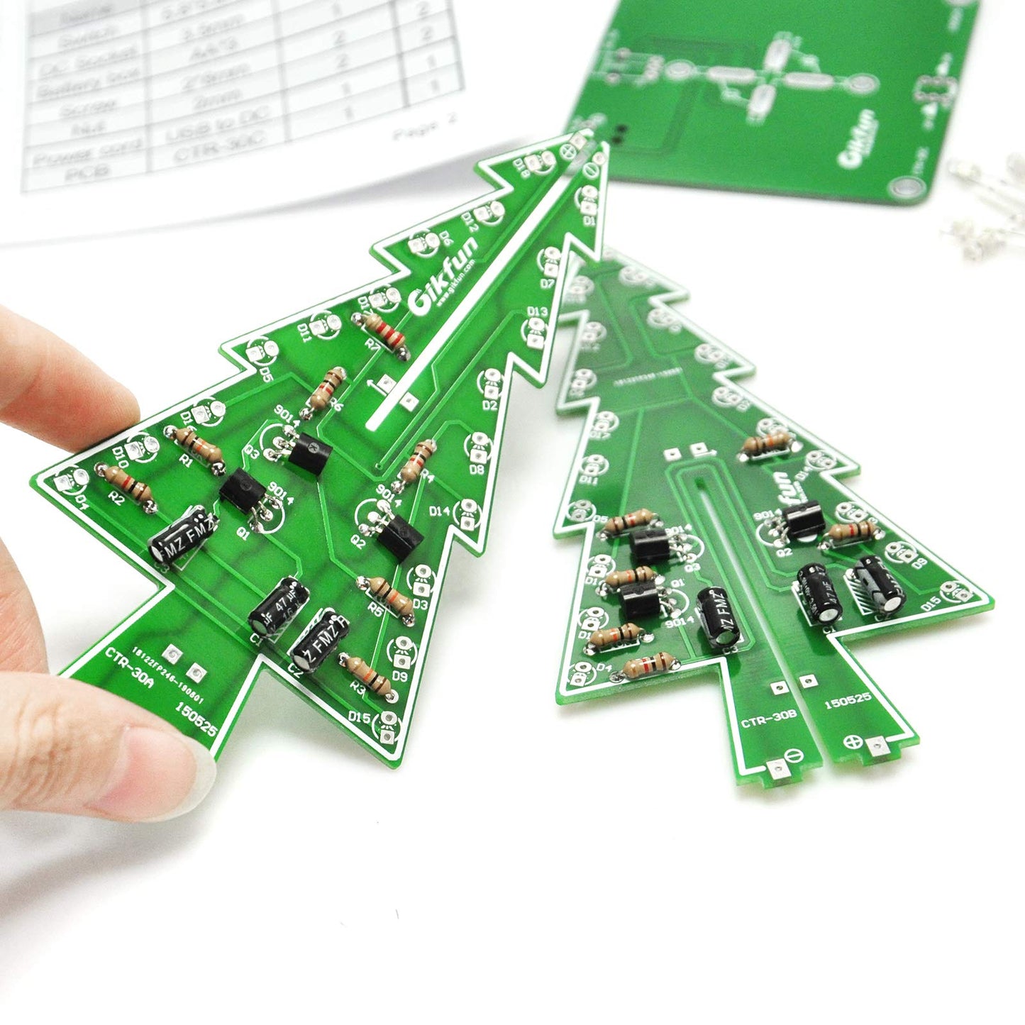 Gikfun Christmas Tree 3D Xmas Tree Led DIY Kits 7 Color Flash Circuit LED EK1697