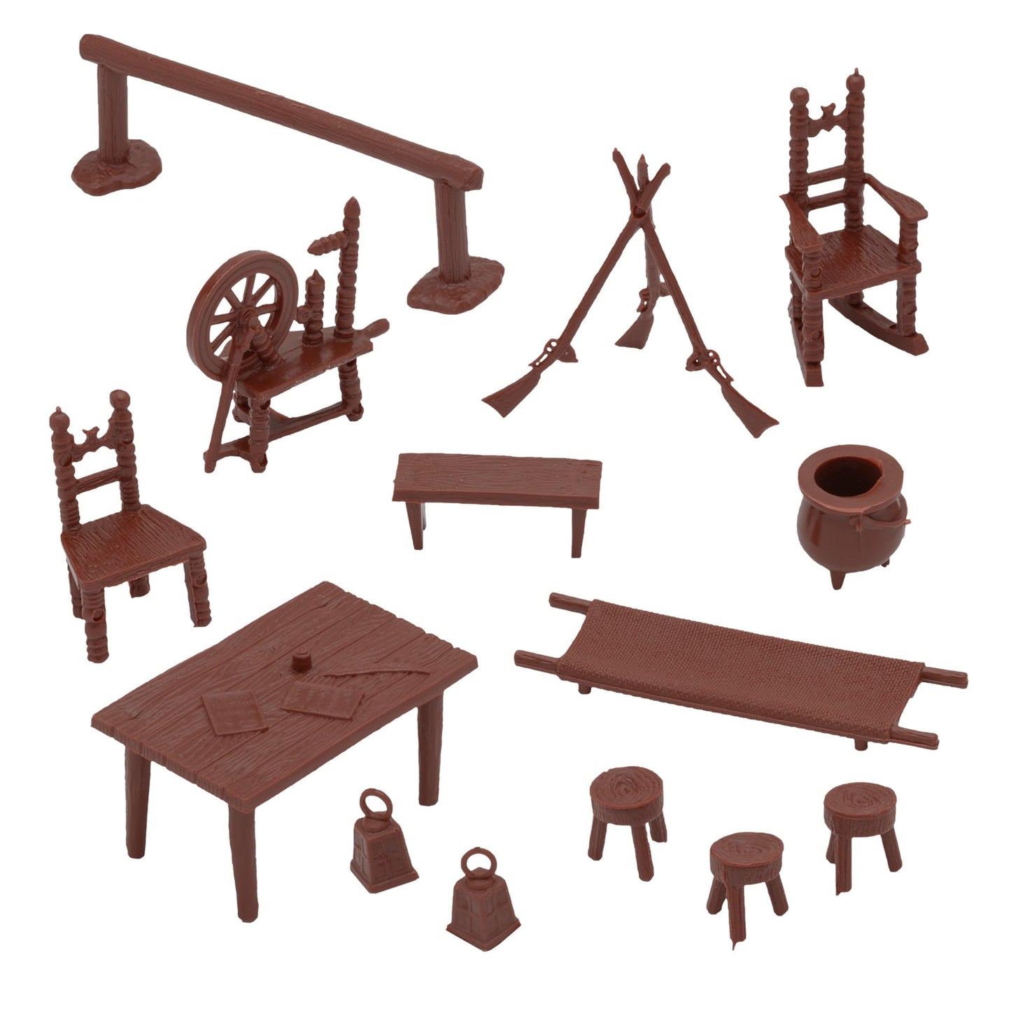BMC Classic American Revolution Colonists - White 21pc Plastic Figure Playset