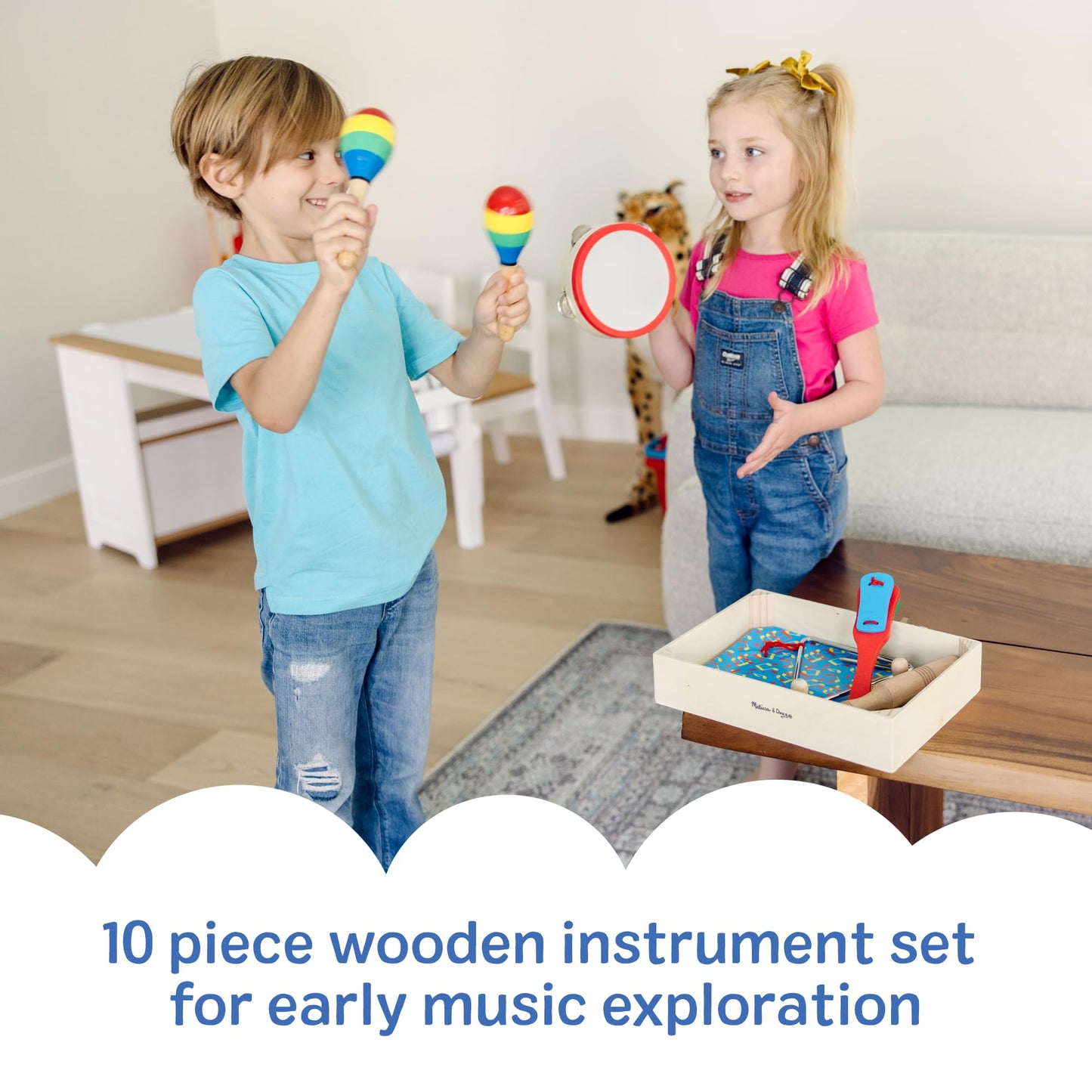 Melissa & Doug Band-in-a-Box Clap! Clang! Tap! - 10-Piece Musical Instrument Set