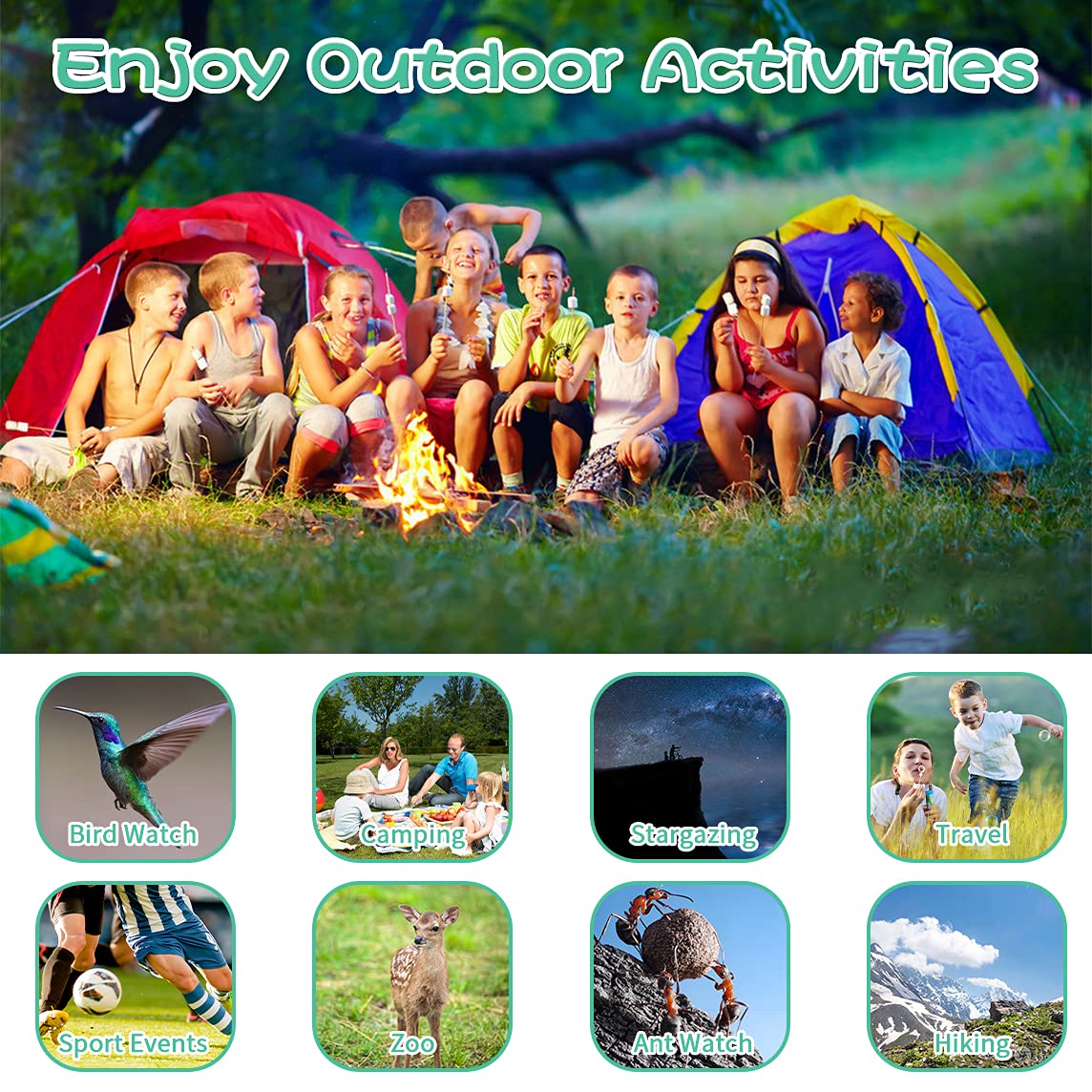Best Gifts for Teen Girl, Happy Gift Compact Watreproof & Shock Proof Binocular Binocular for Kids Toys for 3-12 Year Old Girls,Boys to Watching