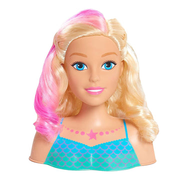 Barbie Dreamtopia Mermaid Styling Head, 22 pieces, Kids Toys for Ages 3 Up by Just Play