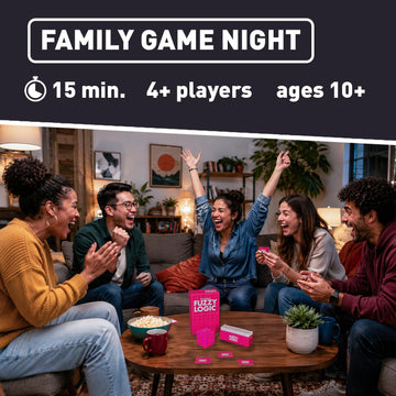 Fuzzy Logic Word Guessing Party Game - Funny Team-Based Card Game for Kids, Teens & Adults, Creative Clue & Strategy Game for Family Game Night, 4+