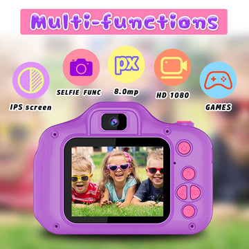 Seckton Upgrade Kids Selfie Camera, Christmas Birthday Gifts for Girls Age 3-9, HD Digital Video Cameras for Toddler, Portable Toy for 3 4 5 6 7 8