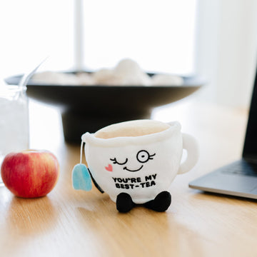 Punchkins Tea Cup Plushie - You're My Best-Tea Punny Teacup Plush, Gift for Best Friend, Food Plush Toy for Gifting