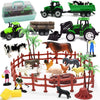 Farm Animals Figures Playset, 40 Pcs Farm Toy Tractor with Plastic Farm Animals Figurines, Farmer and Fence Farm Playset, Farm Figures Farmer Truck