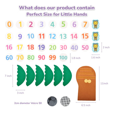 CHEFAN Tree and Numbers Props from The Childhood Favorite Book, Felt Numbers and Letters