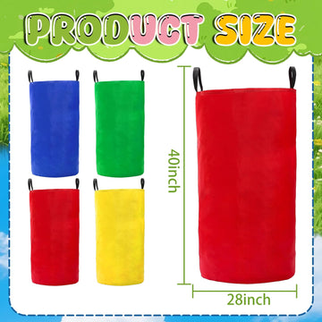 Wowagoga Potato Sack Race Bags 28x40'', Colorful Jumping Pocket Adult Sense Sports Game Equipment Party Accessory for Field Day, Outdoor Picnic
