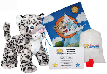 Cuddly White Leopard (16" Plush) No-Sew DIY Build-a-Plush Kit