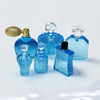 1/12 Scale Miniature Cosmetic Set: 6 Realistic Perfume Bottles for Dollhouse Bathroom & Crafts (Blue)