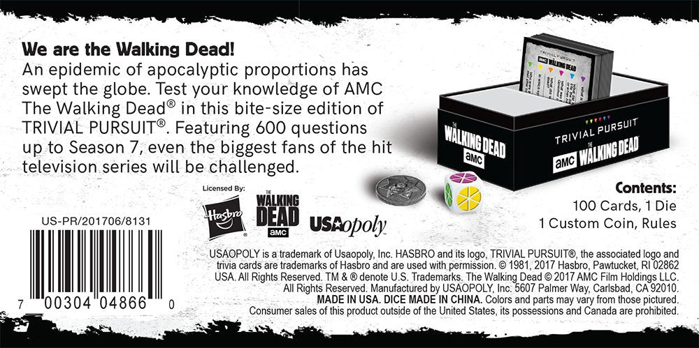 USAopoly TP116-469 AMC The Walking Dead Trivial Pursuit Game, Multicolor