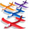 4 Pack LED Light Airplane Toys,17.5" Large Throwing Foam Plane,2 Flight Mode Glider Plane,Foam Airplane Flying Toys for Kids,Outdoor Sport Game