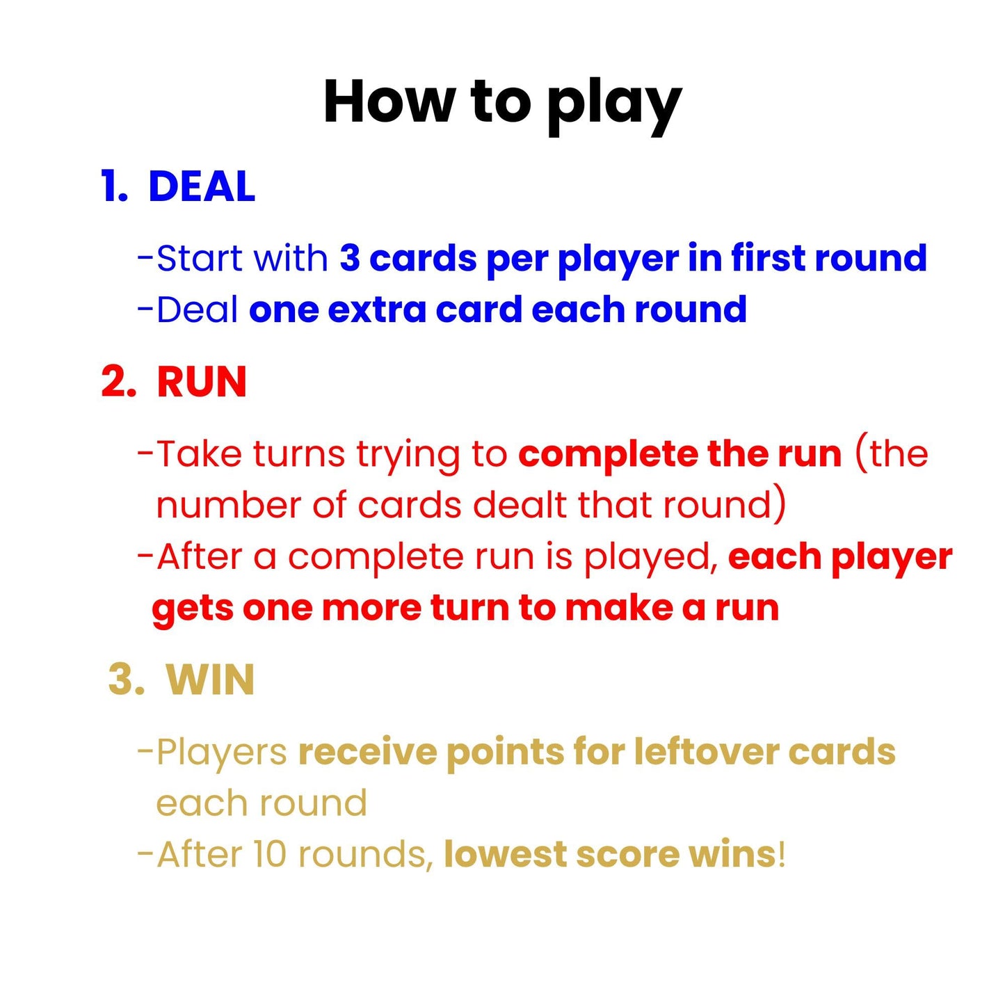 Redmond Games Run-A-Round Card Game, Family Card Game for Kids & Adults, 10 Fun Rounds - Add One Card Each Round, No Player Elimination, Ages 7+, 2-6