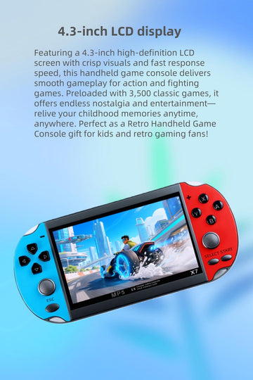 YHFITN 4.3" Screen Handheld Video Game Console - with Classic Game System, Support TV Output, with Rechargeable BatteryTravel Toys Classic Fun for All