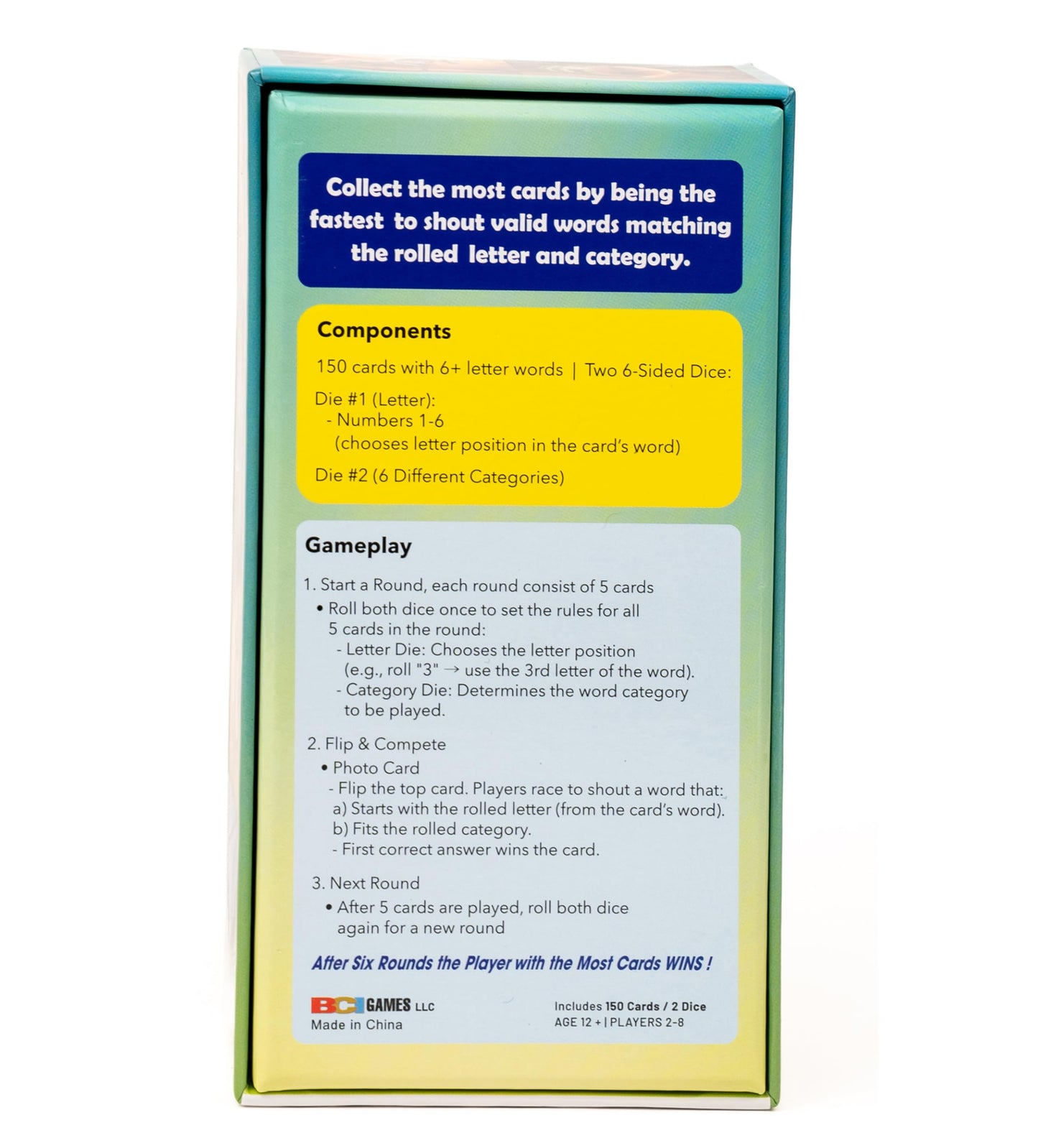 Word Frenzy - Roll, Shout & Win! Fun Fast-Paced Word Game for Family Game Night - Be First to Shout the Right Word - 2-6 Players