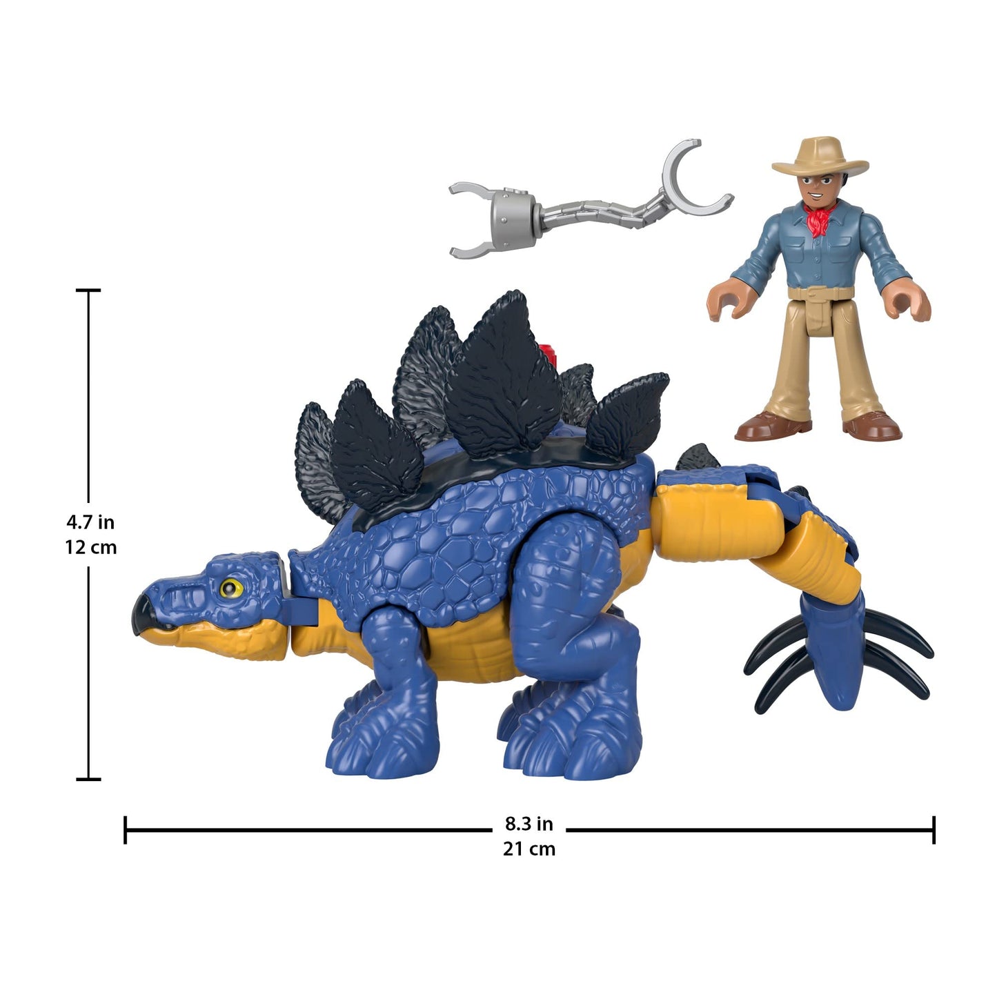 Fisher-Price Imaginext Jurassic World Dinosaur Toy Stegosaurus & Dr. Alan Grant Figure Set for Pretend Play Preschool Kids Ages 3+ Years
