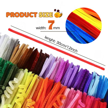 1350 PCS 45 Colors Thick Pipe Cleaners Craft,Multi-Colored Chenille Stems for Craft Supplies & Materials,Fuzzy Pipe Cleaners Bulk for DIY Arts