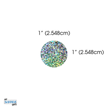 My Scratch Offs 1 in Glitter Round Scratch-Off Stickers, 100 Pack