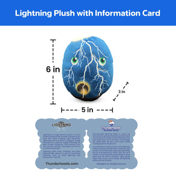 Thunderheads Lightning Plush, Weather-Inspired Educational Gift with Fact Card for Exploring Weather and Earth Science, for Nature Lovers, Storm
