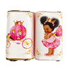 Princess Party Favor Labels, African American Princess with Gold Crown Candy Wrappers, Set of 54